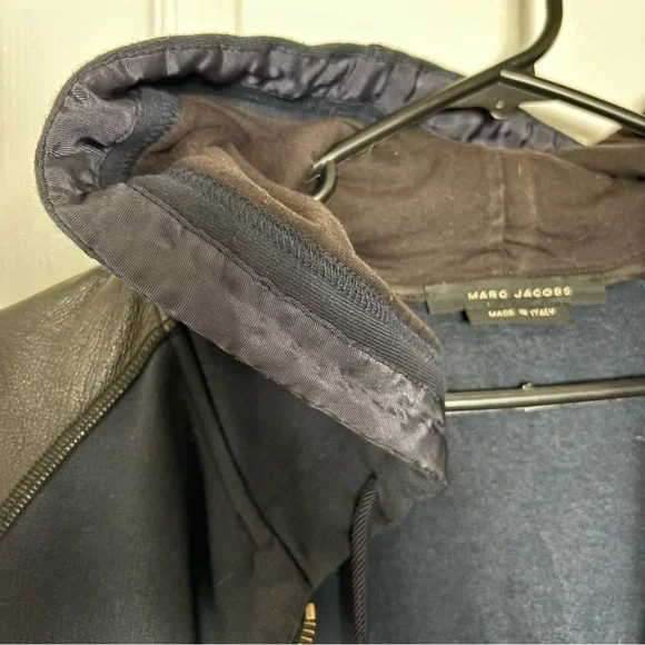 Marc Jacobs Lambs Leather Raglan Sleeve hoodie - Picture 4 of 8